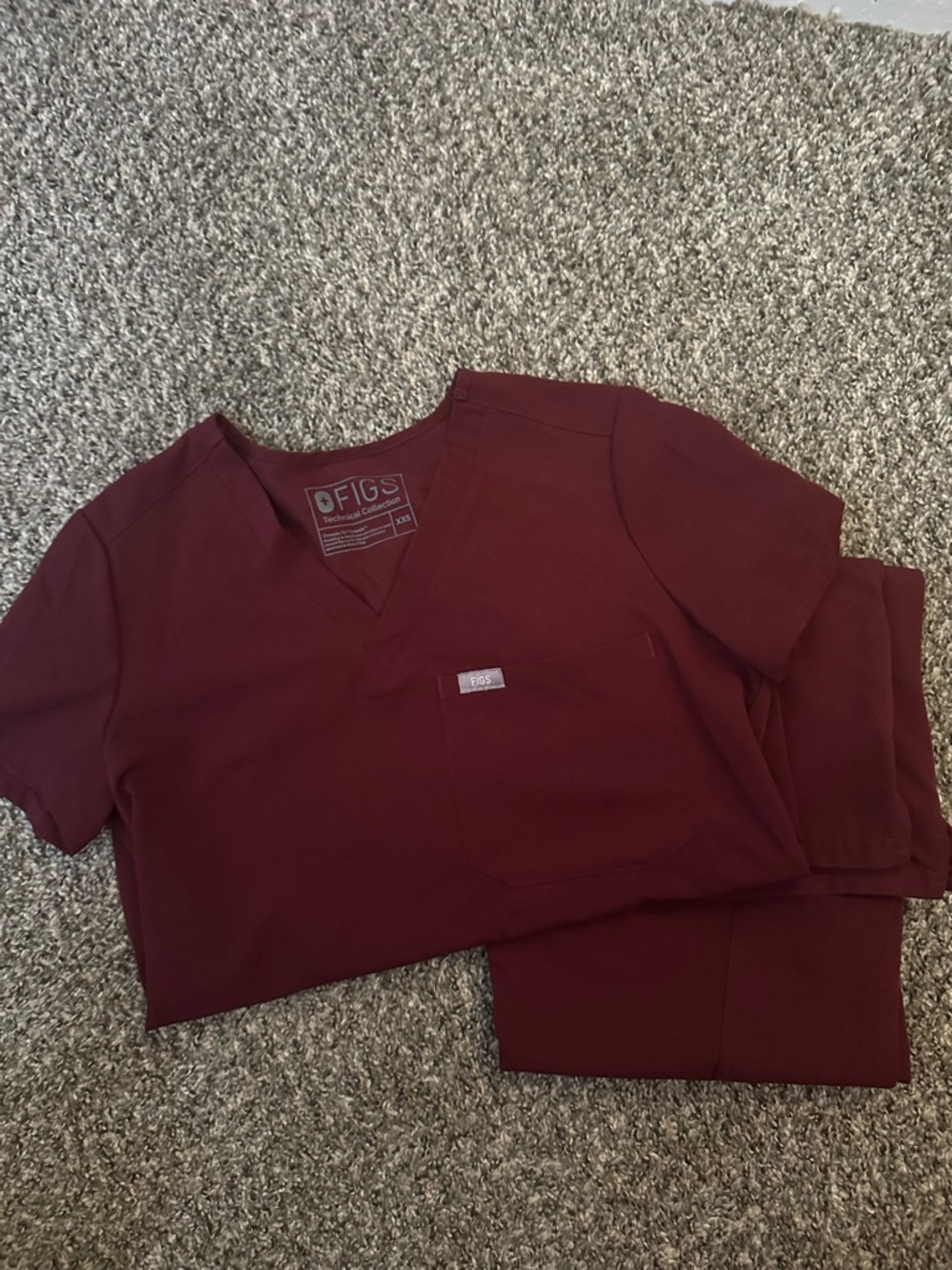 Figs Women's Scrub Set in Burgundy